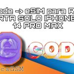 eCode eSIM para RSIM Soporta IPhone 12 al 14 pro max solo